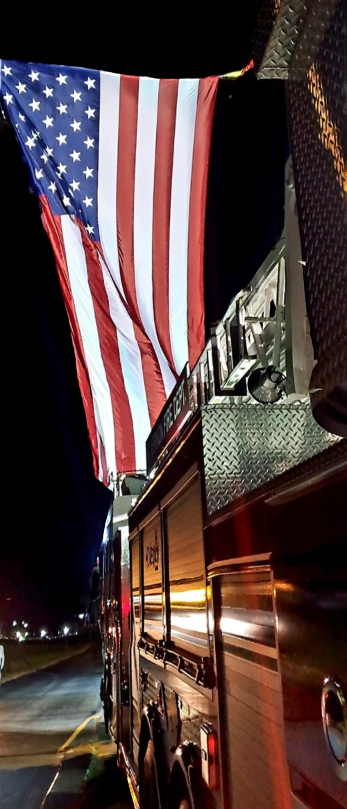 Firetruck with American Flag